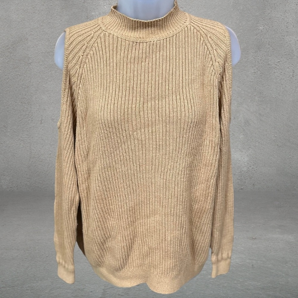 H&M/Divided Women's Beige Shoulder Cut Out Sweater